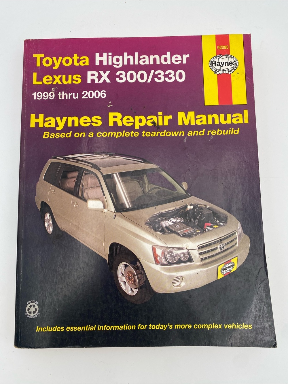 Hanes Black and Purple Auto Repair Manual Style Book Back Cover